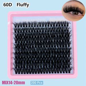 Pestañas Postizas en Racimo, Estilo Wispy y Fluffy, para Extensión de Pestañas, Volumen Completo, Segmentadas, 100 Piezas, Adhesivo Termofusible, Marca Privada al por Mayor - Product Image 2