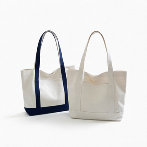 Custom Logo Cotton <b>Canvas</b> Tote <b>Bag</b> Long Handle Reusable Shopping Shoulder <b>Bag</b> Large Capacity for Travel Daily Use - Product Image 1