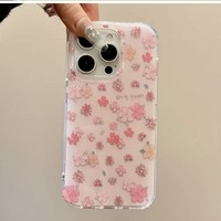 Coque de téléphone portable à motif floral tendance pour iPhone 14 15 17 Air 18 Pro Max, coque antichoc, fond blanc, coque arrière