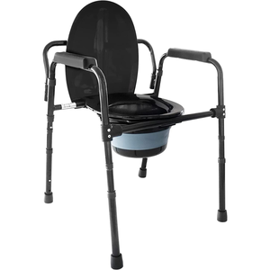 Sedia Comoda PEPE P40012 Nera con Seduta Regolabile, Sedia per WC, Sedia da Doccia per Anziani - Product Image 3