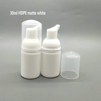 Flacon pompe en plastique transparent blanc de 30 ml pour savon liquide moussant, nettoyant visage et mains