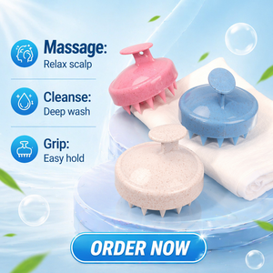 <span class=keywords><strong>Brosse</strong></span> de massage en silicone souple pour le cuir chevelu, démêlante, compacte, pour le lavage des cheveux, nettoyage en profondeur, anti-pelliculaire, pour cuir chevelu gras - Product Image 3