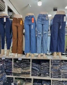 Pantalones Vaqueros Clásicos Casuales de Moda al por Mayor para <span class=keywords><strong>Mujer</strong></span>, Pantalones Acampanados de Cintura Alta, Entrega Aleatoria Mixta - Product Image 2
