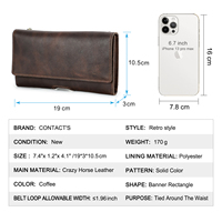 Sac banane vintage en cuir véritable pour homme, idéal pour le voyage, la course et les activités de plein air, pochette téléphone mobile MB256