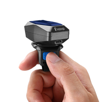Lecteur de codes-barres miniature Eyoyo Mini Finger, lecteur de codes-barres portable en forme d'anneau, 2,4 GHz sans fil et BT et USB, lecteur de codes-barres pour la logistique et la bibliothèque