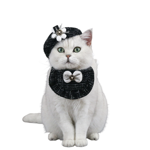 Encaje perro gato pañuelo Collar Vintage bufanda con Bowknot perla mascota babero perro collar corbata Noble perro - Product Image 2