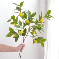 S1104 Branches d'arbre artificielles en mousse avec feuilles d'orange et de citron pour la décoration de la maison et des fêtes