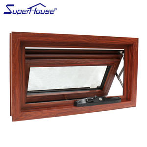 Para Superhouse Ventana de toldo de ventilación de apertura superior de madera marrón con cerradura de manija negra Otras ventanas Categoría de producto - Product Image 3