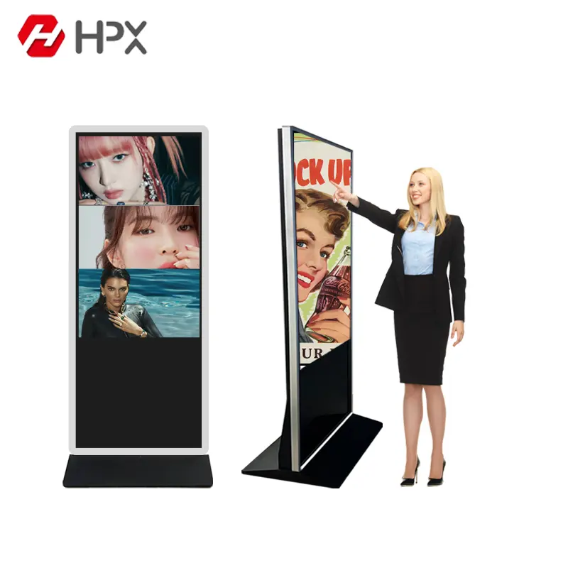 55 Inch Indoor Touchscreen Lcd Outdoor Reclame Totem Kiosk Cms Software Led Display Digitale Bewegwijzering En Displays