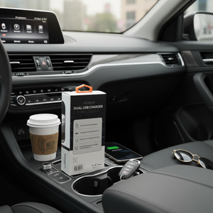 Adattatore per caricabatterie da auto USB-A e USB-C (TypeC) 2A a doppia porta, ricarica rapida universale per tutti i modelli di telefono, nero - Product Image 2