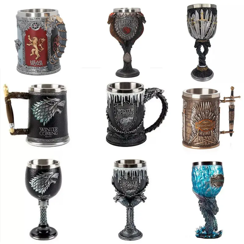 Creative Game of Thrones Stainless Steel Whiskey Mugs Embossed Beer Glass Personalized Wine Glass