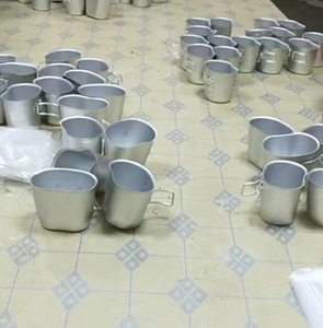 DFM0620 Tasses à boire en aluminium pour le camping et les activités de plein air, 500 ml et 600 ml, avec 2 poignées pliables, récipient à eau - Product Image 1