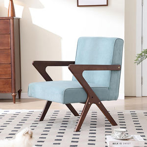 Sillón de ocio elegante HANYEE, sillas de madera maciza con reposabrazos, asiento de esponja para muebles de sala de estar - Product Image 5