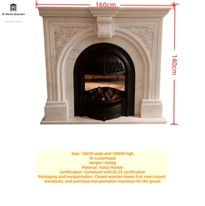 Cheminée en marbre blanc sur mesure avec design européen pour salon, villa et hôtel, décoration intérieure - Product Image 2