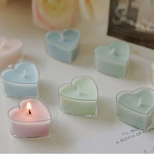Velas pequeñas hechas a mano en forma de corazón coloridas atmósfera perfumada <span class=keywords><strong>mini</strong></span> fragancia perfumada vela perfumada de cera de té - Product Image 2