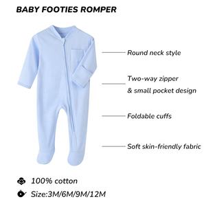 Bot Sales <strong>Baby</strong> Newborn Jumpsuit <strong>Blanks</strong> Cotton Spring Zipper Infant <strong>Romper</strong> Unisex Onesie Bodysuit for Boy 24 Months - Product Image 3