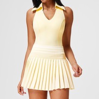 Jupe de tennis d'été pour femme avec poches, motif uni, design anti-transparence, pour le golf, la course en extérieur, en Spandex/Nylon, fabriquée en Chine