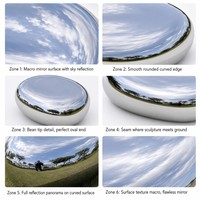 Kursi Meja Taman Mewah Bahan Stainless Steel dengan Ukiran Batu, Cermin, untuk Dekorasi Taman, Plaza, Mal, Hotel, Ukuran Kustom, OEM