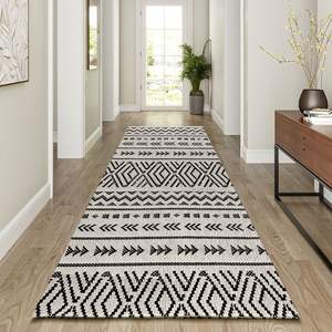 Alfombra de cocina con patrón geométrico, poliéster, algodón, rectangular, antideslizante, alfombra para pasillo, Desert Star - Product Image 1