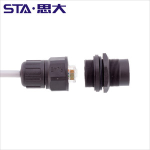 Đầu Nối <span class=keywords><strong>Ethernet</strong></span> CAT5a CAT6a IP67 Đầu Nối RJ45 Hai Đầu Cái Gắn Bảng Điều Khiển Phía Trước Gắn Chặt Phía Sau RJ45 - Product Image 4