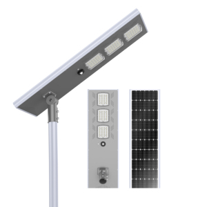 100W ad alta luminosità tutto in uno lampione solare nuova lampada solare di lancio con sensori di movimento da 8 a 10m di installazione - Product Image 1
