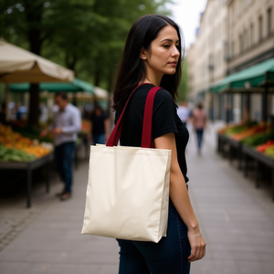 Sac en toile multi-usages Ilan 34x42 cm couleur bordeaux - Product Image 2