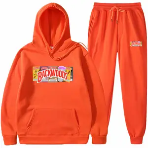 Auf Lager Männer Hoodie Sweatshirt Hosen Set Benutzer definierte Cookie Back woods Pullover Hoodies Kleidung für Männer