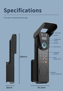 Smart Door <b>Lock</b> with Remote Visual Intercom 3D Face Recognition Tuya APP Fingerprint NFC IC Card Waterproof Keyless Entry - Product Image 5