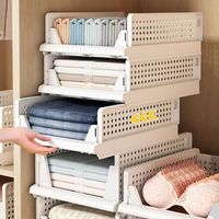 Boîte de rangement multifonctionnelle JX pour placard, étagère à chaussures pliable, tiroir à vêtements, rangement gain de place pour salle de bain et cuisine