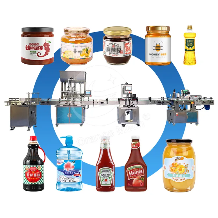 ORME Fast Paste Jam Aceite de coco 4 6 Boquilla Salsa de Chile Máquina de llenado de botellas de yogur completamente automática