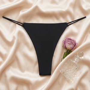 Women Ice Silk <b>Seamless</b> G String <b>Thong</b> Low Rise Ultra Thin String Invisible Sexy Underwear Soft Stretch T Back Panties Wholesale - Product Image 3
