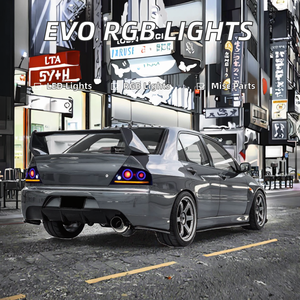 <span class=keywords><strong>ไฟ</strong></span><span class=keywords><strong>ท้าย</strong></span> LED RGB สำหรับรถยนต์มิตซูบิชิ แลนเซอร์ อีโวลูชั่น <span class=keywords><strong>EX</strong></span>/EVO JDM ปี 2001-2007 อะไหล่กันชนหลังใหม่ 12V 6000K เลนส์สีรมควัน รุ่นที่ 7 และ 9 - Product Image 2