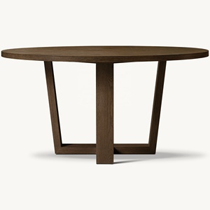 <span class=keywords><strong>Tavolo</strong></span> da Pranzo Moderno in Rovere Americano RH, <span class=keywords><strong>Tavolo</strong></span> Centrale con Base a Croce Personalizzabile, <span class=keywords><strong>Tavolo</strong></span> da Cena Circolare di Lusso in Legno Nobile - Product Image 3