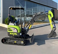 Mini-excavatrice hydraulique ZE18GU 1,8 t & 0,04 m³ & 11,8/2300 Kw/rpm avec brise-roche, tarière, grappin et attache rapide