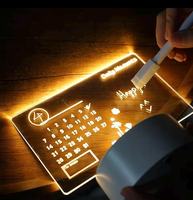 Lampe de nuit LED créative 3D en acrylique, écrivable, à commande par capteur, changeant de couleur, rechargeable par USB, tableau de marquage DIY pour chambre à coucher