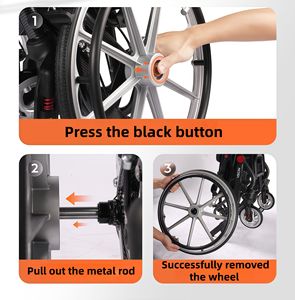 Silla de ruedas reclinable ultraligera de aleación de aluminio para ancianos discapacitados diseño plegable suministros de terapia de rehabilitación - Product Image 4