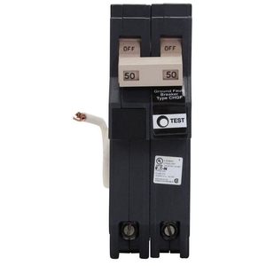 Interruptor de Circuito GFCI Eaton CH250GFT de 2 Polos y 50 Amperios, Montaje Enchufable, 120/240 Voltios CA - Product Image 2