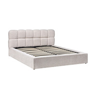 Neues Design Full Queen King Size Soft Boucle Gepolsterter Cloud Platform Bett rahmen mit hoch getuftetem Kopfteil