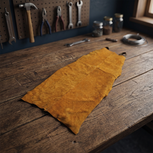 Leather Bib Apron <b>Fire</b> Resistant Workwear for Welding and Metalwork Protection - Product Image 4
