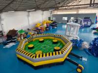 Jeu d'obstacles rotatifs gonflables pour adultes Jeu de poteau rotatif gonflable pour enfants Jeu de rotation gonflable