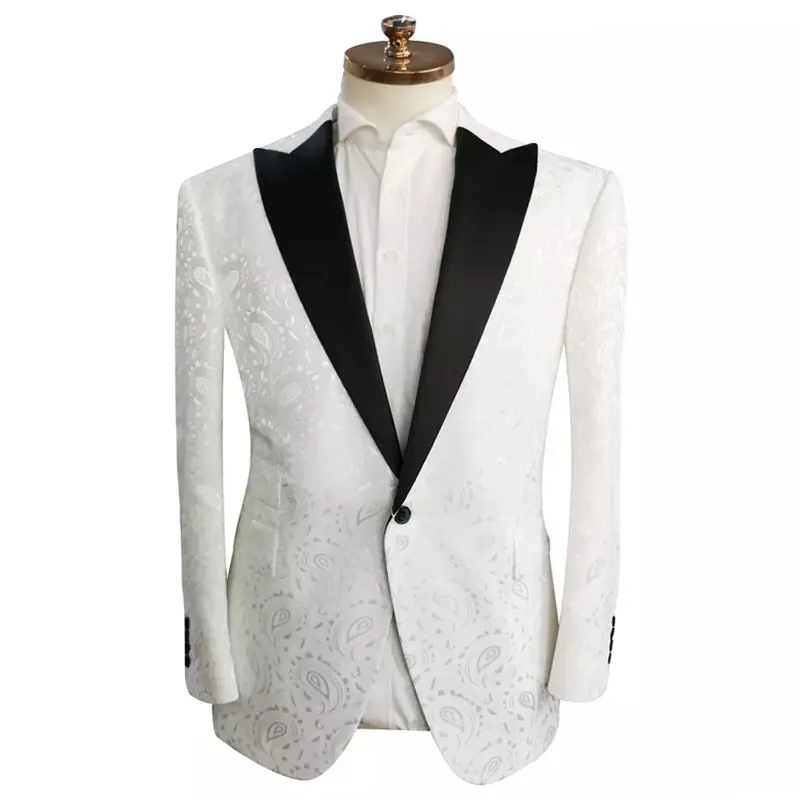 2022 Brand Suit Men 3 pezzi Groom Wedding Men Suit Set Fashion Designs White Business Jacket Vest Royal Blue Pants Suit