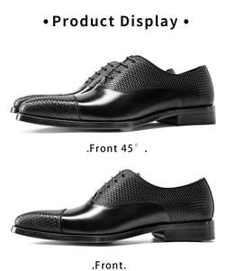 Zapatos Oxford de Cuero con Cordones para Hombre, Cómodos, con Suela Gruesa Antideslizante, Punta Puntiaguda, Diseño con Empalmes, para Bodas y Fiestas - Product Image 6