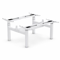 Escritorio en Forma de L con Elevación Eléctrica de 2 Etapas, Motor Dual Oculto, Montaje Estándar, para Área de Trabajo Ampliada, Multiángulo, para Oficina