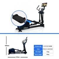 Elliptique de fitness commercial électrique avec affichage intelligent à bouton rotatif, cadre en alliage d'aluminium, propulsion arrière, écologique et durable Liva