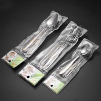 Ensemble de fourchettes et cuillères en acier inoxydable, finition brossée, nouveau style chinois, pour fruits et nouilles instantanées, haute valeur esthétique