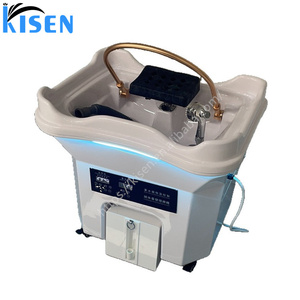 KISEN Free Shipping luxury Salon Modern Barber Shampoo Chair Mobile Hair Wash Sink Portable spa electric for beauty massage <b>bed</b> - Product Image 3