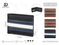 Portafoglio da uomo Jd da 7 pollici, sottile, a righe, in PU, con chiusura a piega, confezione regalo - Product Image 1