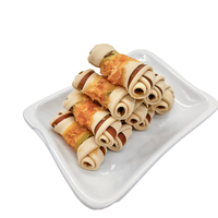 Friandises à mâcher pour chiens, bicolores, en os noué enveloppé de canard, à base de viande, saveur bœuf, riches en protéines, sans céréales, 2,5-3 pouces, pour une digestion facile, usage quotidien