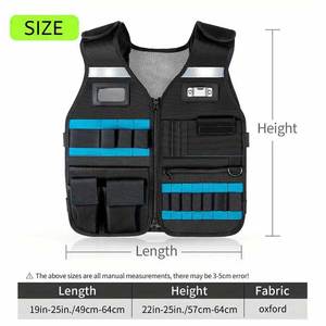 Chaleco de Herramientas de Protección de Seguridad, Bolsa de Herramientas de Electricista, Ropa de Trabajo Multibolsillos Reflectante y Duradera - Product Image 2