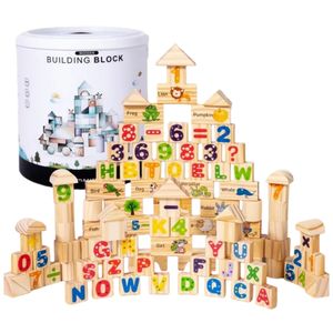 Jouets Montessori pour l'éducation <span class=keywords><strong>de</strong></span> la petite <span class=keywords><strong>enfance</strong></span>, blocs <span class=keywords><strong>de</strong></span> bois colorés pour construire des chiffres et des lettres <span class=keywords><strong>de</strong></span> développement cognitif - Product Image 1